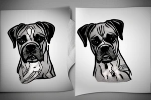 boxer breed dog tattoo idea