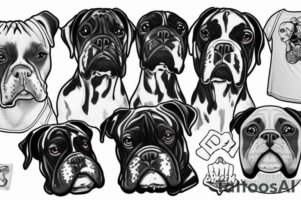 boxer breed dog tattoo idea