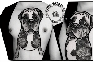 boxer breed dog tattoo idea