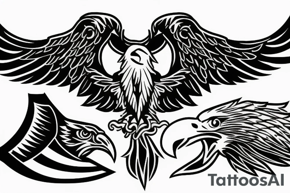 american traditional eagle tattoo idea