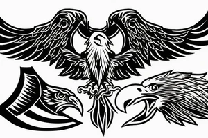 american traditional eagle tattoo idea