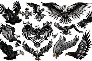 american traditional eagle tattoo idea