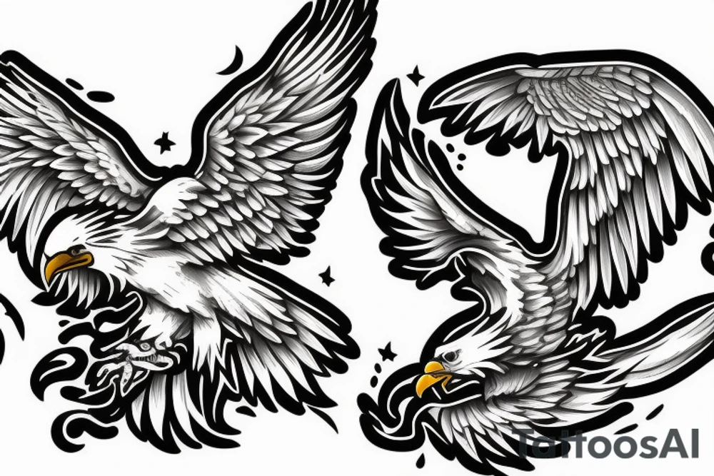 american traditional eagle tattoo idea
