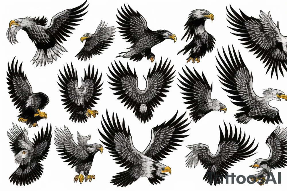 american traditional eagle tattoo idea