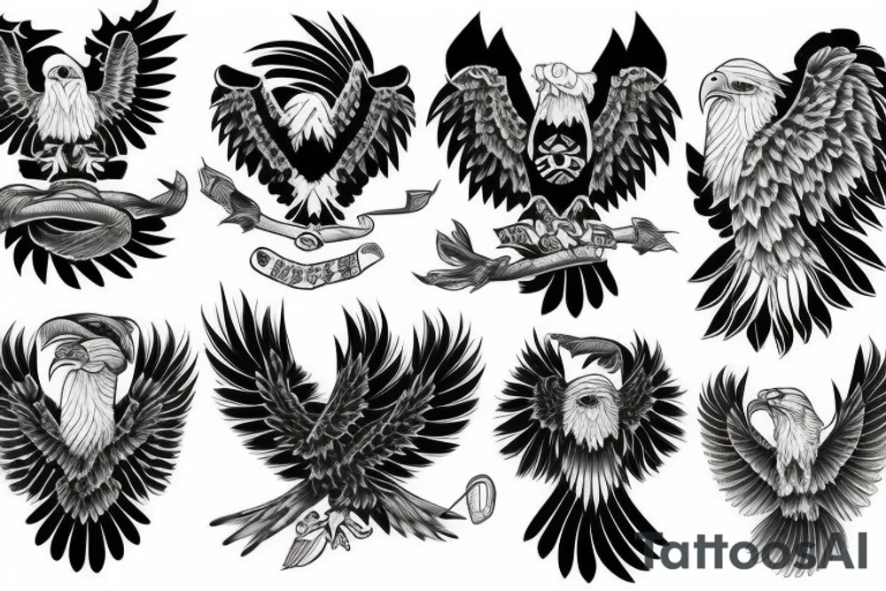 american traditional eagle tattoo idea