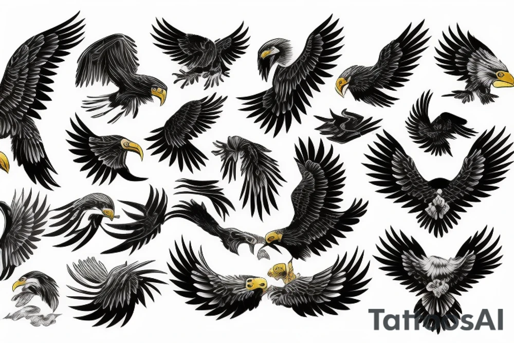 american traditional eagle tattoo idea
