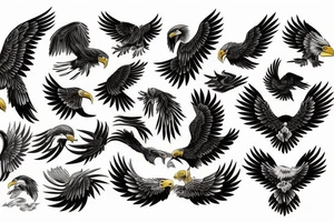 american traditional eagle tattoo idea