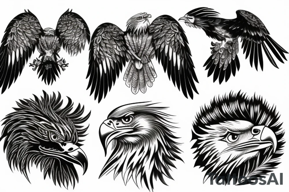 american traditional eagle tattoo idea