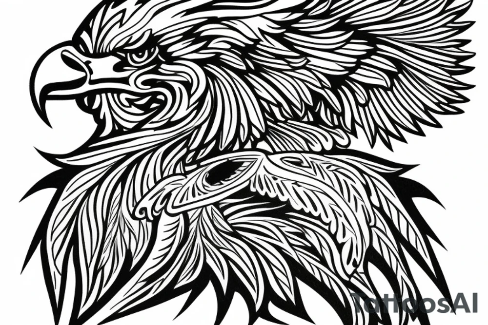 american traditional eagle tattoo idea