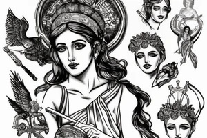 Greek goddess Athena portrait tattoo idea