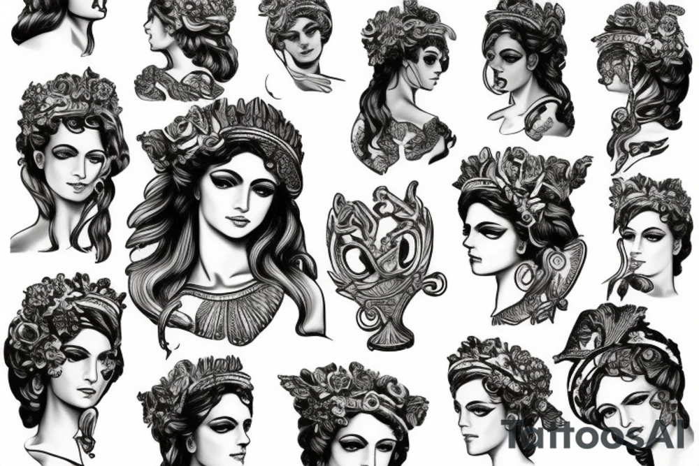 Greek goddess Athena portrait tattoo idea