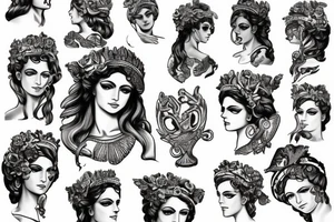 Greek goddess Athena portrait tattoo idea