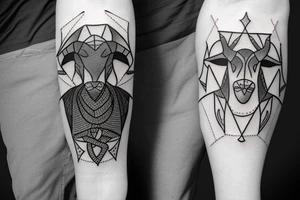 Capricorn with rhombus tattoo idea
