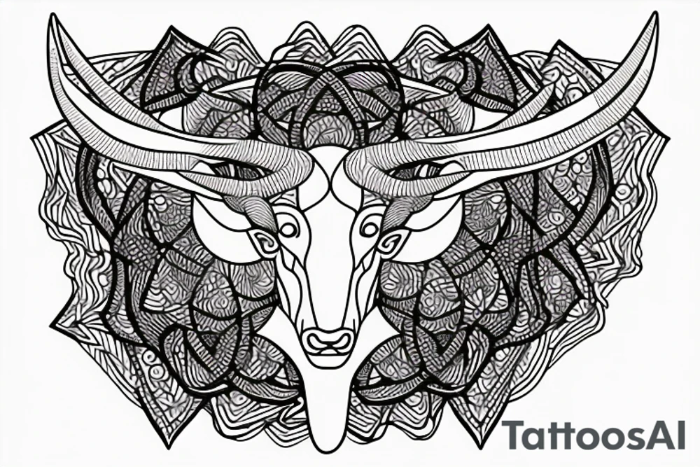 Capricorn with rhombus tattoo idea
