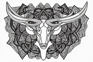 Capricorn with rhombus tattoo idea