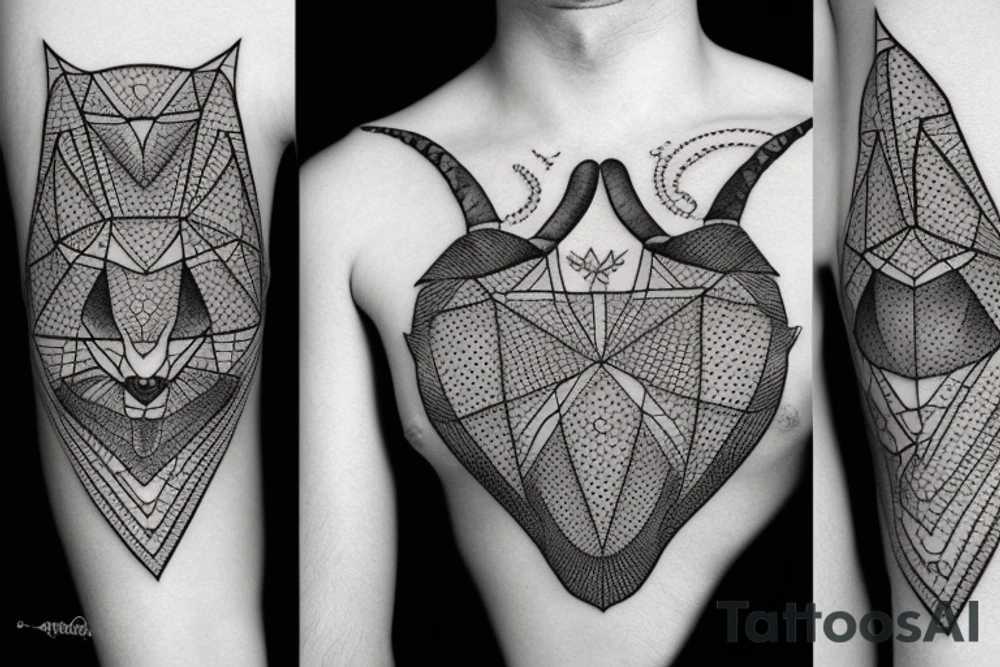 Capricorn with rhombus tattoo idea
