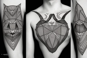 Capricorn with rhombus tattoo idea