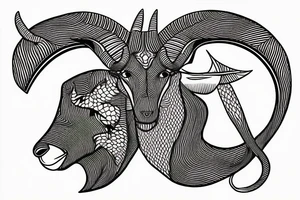 Capricorn with rhombus and finline tattoo idea