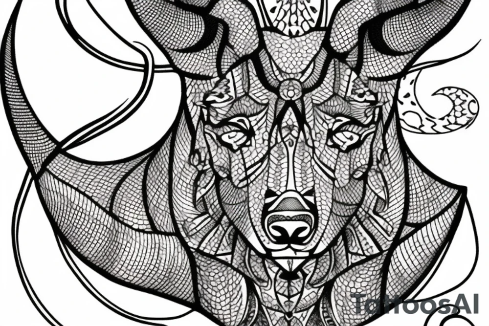 Capricorn with rhombus and finline tattoo idea