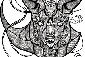 Capricorn with rhombus and finline tattoo idea