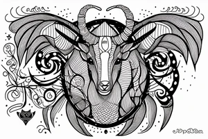 Capricorn with rhombus and finline tattoo idea
