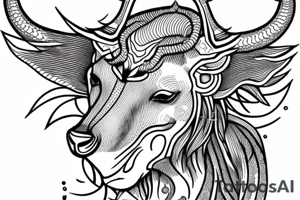Capricorn with rhombus and finline tattoo idea