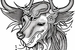 Capricorn with rhombus and finline tattoo idea