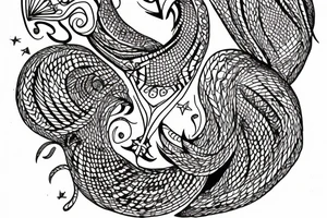 Capricorn with rhombus and finline tattoo idea