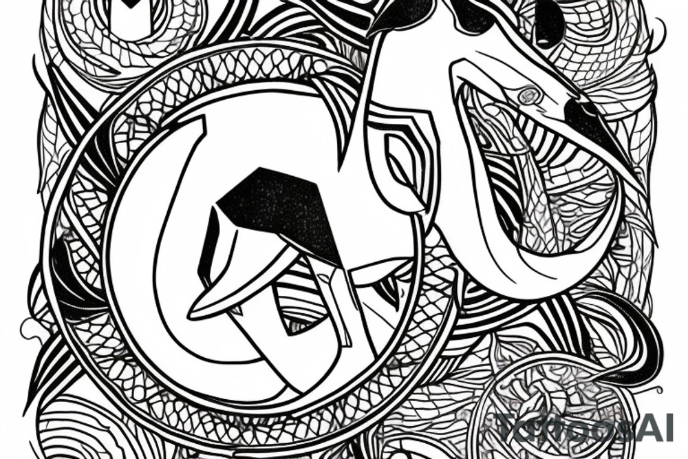 Capricorn with rhombus and finline tattoo idea
