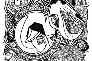 Capricorn with rhombus and finline tattoo idea