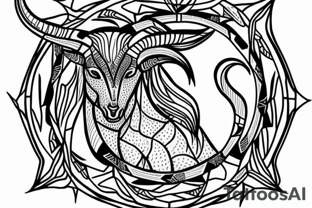 Capricorn with rhombus and finline tattoo idea
