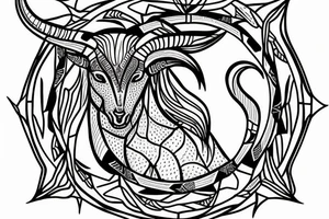 Capricorn with rhombus and finline tattoo idea