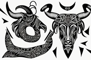 Capricorn with rhombus and finline tattoo idea