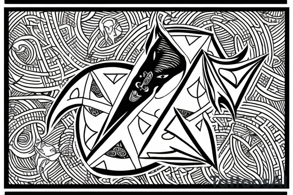 Capricorn with rhombus and finline tattoo idea