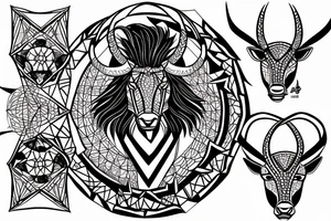 Capricorn with rhombus and finline tattoo idea