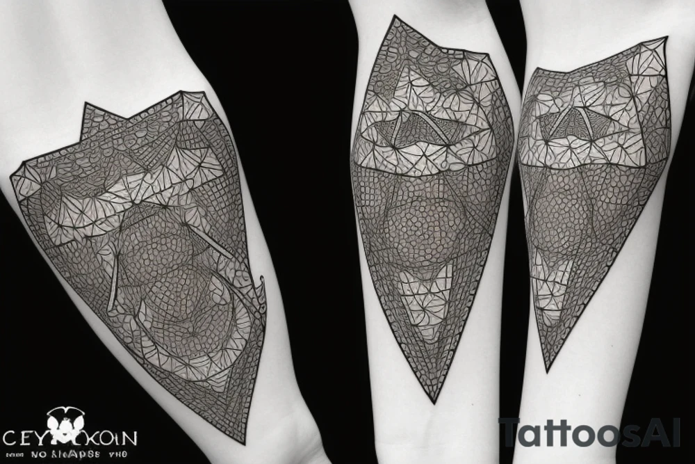 Capricorn with rhombus and finline tattoo idea