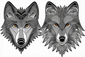 wolf with rhombus and finline tattoo idea