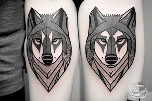 wolf with rhombus and finline tattoo idea