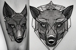 wolf with rhombus and finline tattoo idea