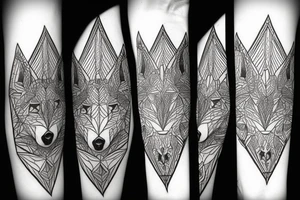 wolf with rhombus and finart tattoo idea