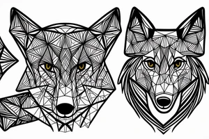 wolf with rhombus and finart tattoo idea