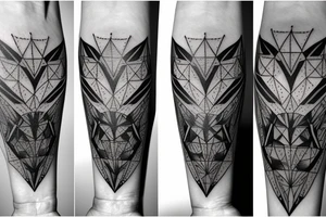 wolf with rhombus and finart tattoo idea