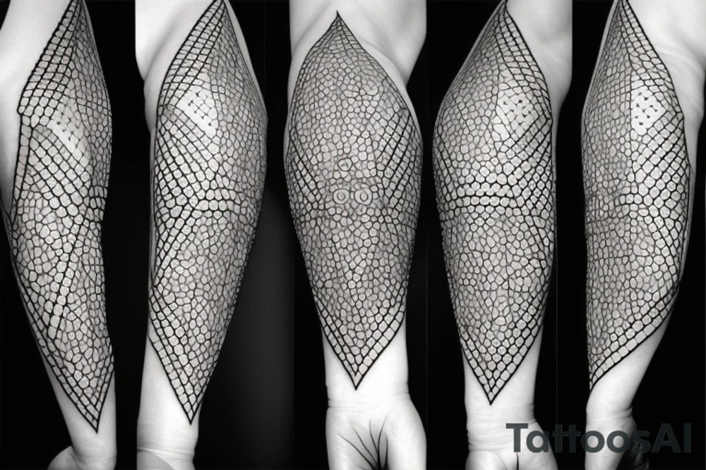 wolf with rhombus and finart and dotwork tattoo idea