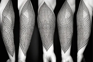 wolf with rhombus and finart and dotwork tattoo idea