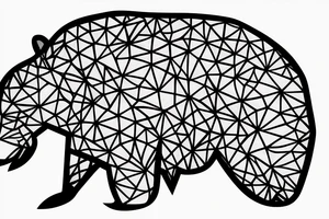 bear with 
straight geometric line tattoo idea