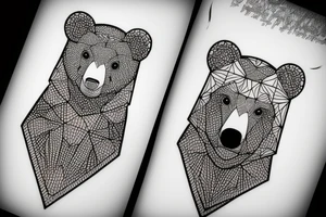 bear with 
straight geometric line tattoo idea