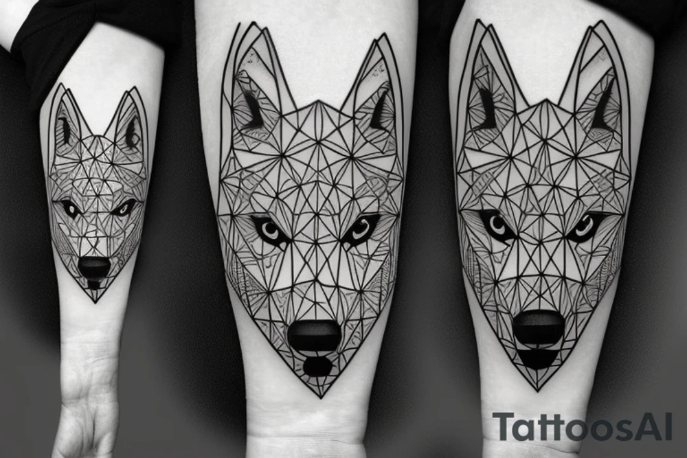 face of wolf with
straight geometric fineline tattoo idea face of wolf with
straight geometric fineline tattoo idea
