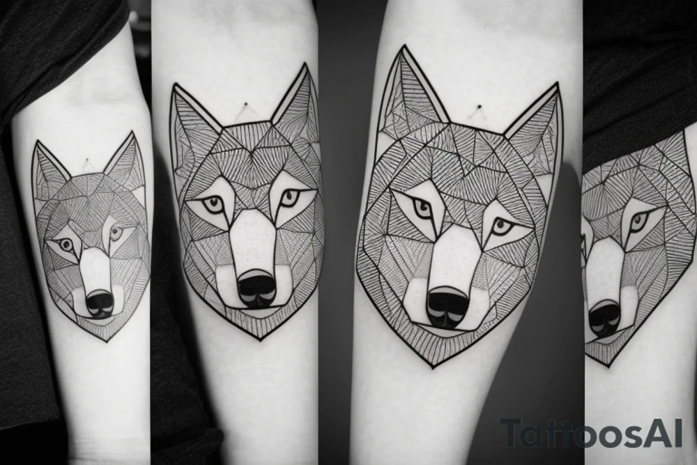 face of wolf with
straight geometric fineline tattoo idea face of wolf with
straight geometric fineline tattoo idea