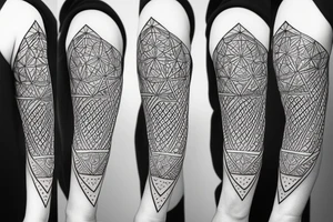 face of fox
 with 
straight geometric fineline tattoo idea