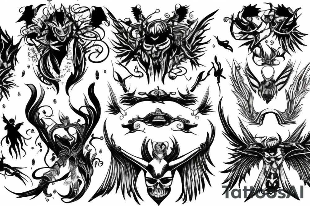 Demons and Angels tattoo idea